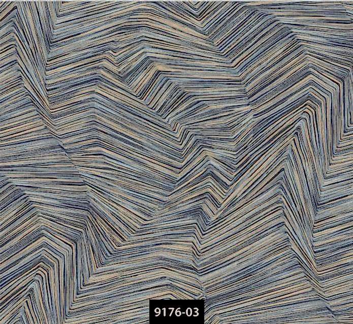 Valerian 9176-03 Mavi & Antrasit Geometrik İthal Duvar 