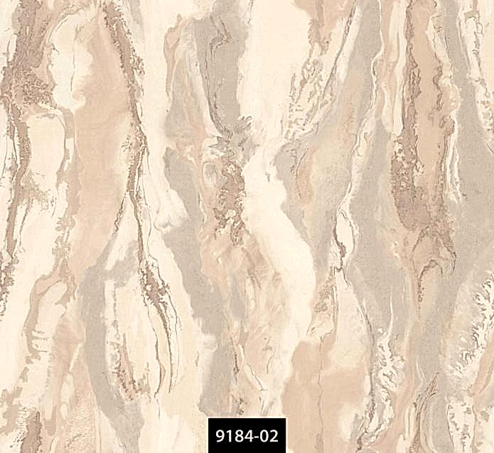 Valerian 9184-02 Sıcak Vizon & Kahve Mermer Desenli İth